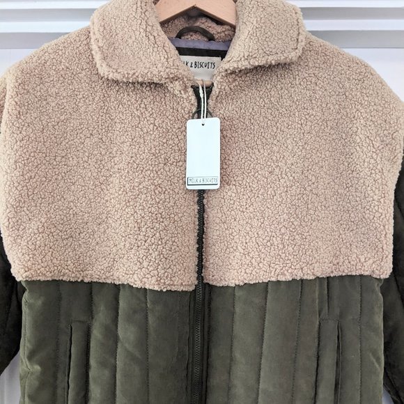 BNWT Milk & Biscuits Quilted Overcoat w/ Shearling 9-10Y 150cm - Picture 5 of 6